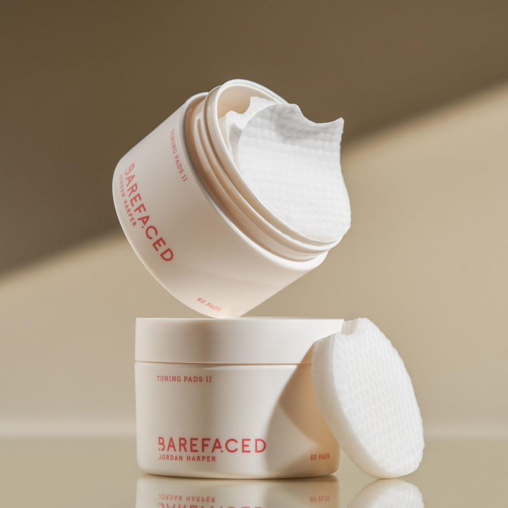 Barefaced Toning Pads II post-application glow suggests brighter, clearer skin
