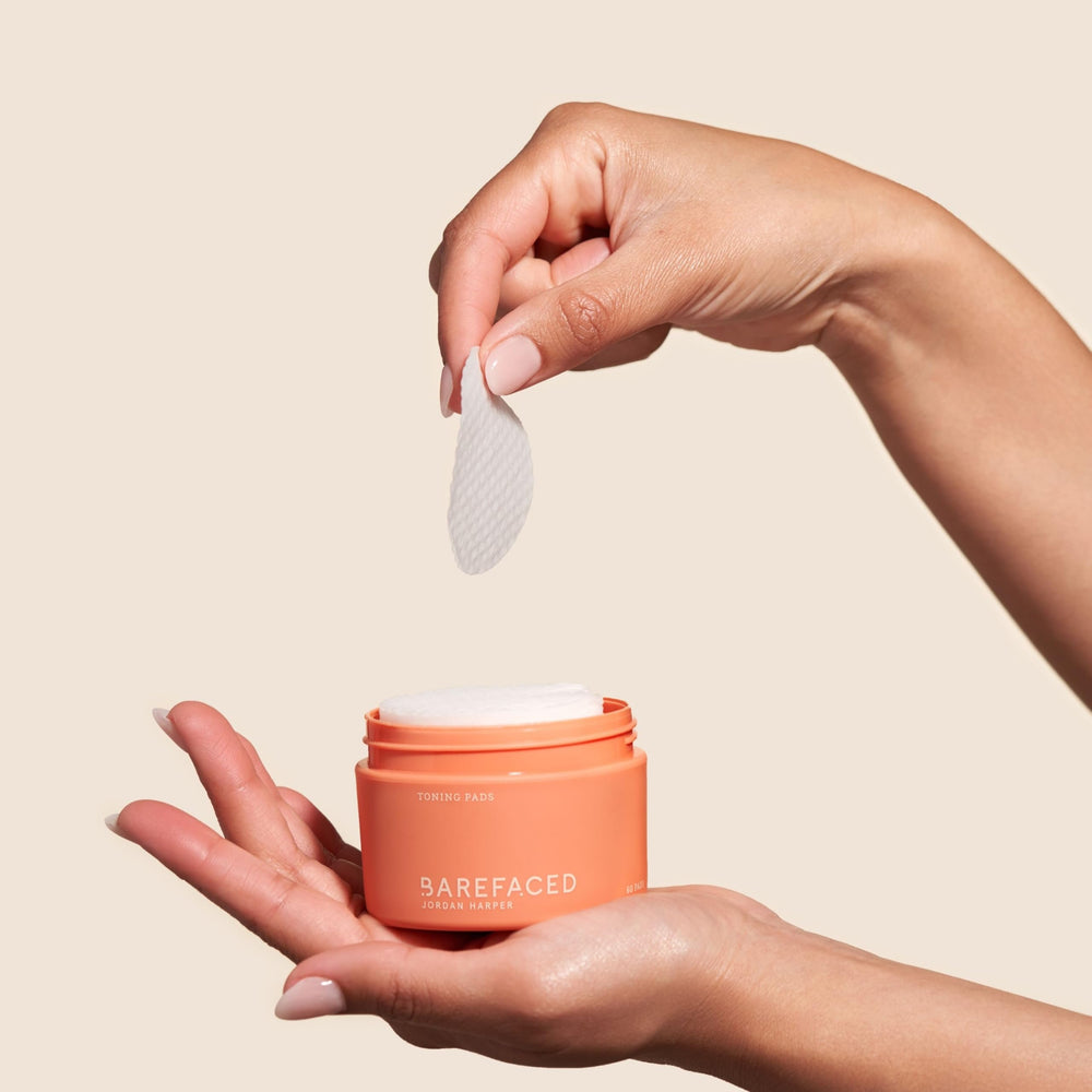 Barefaced Toning Pads ready for daily morning routine.