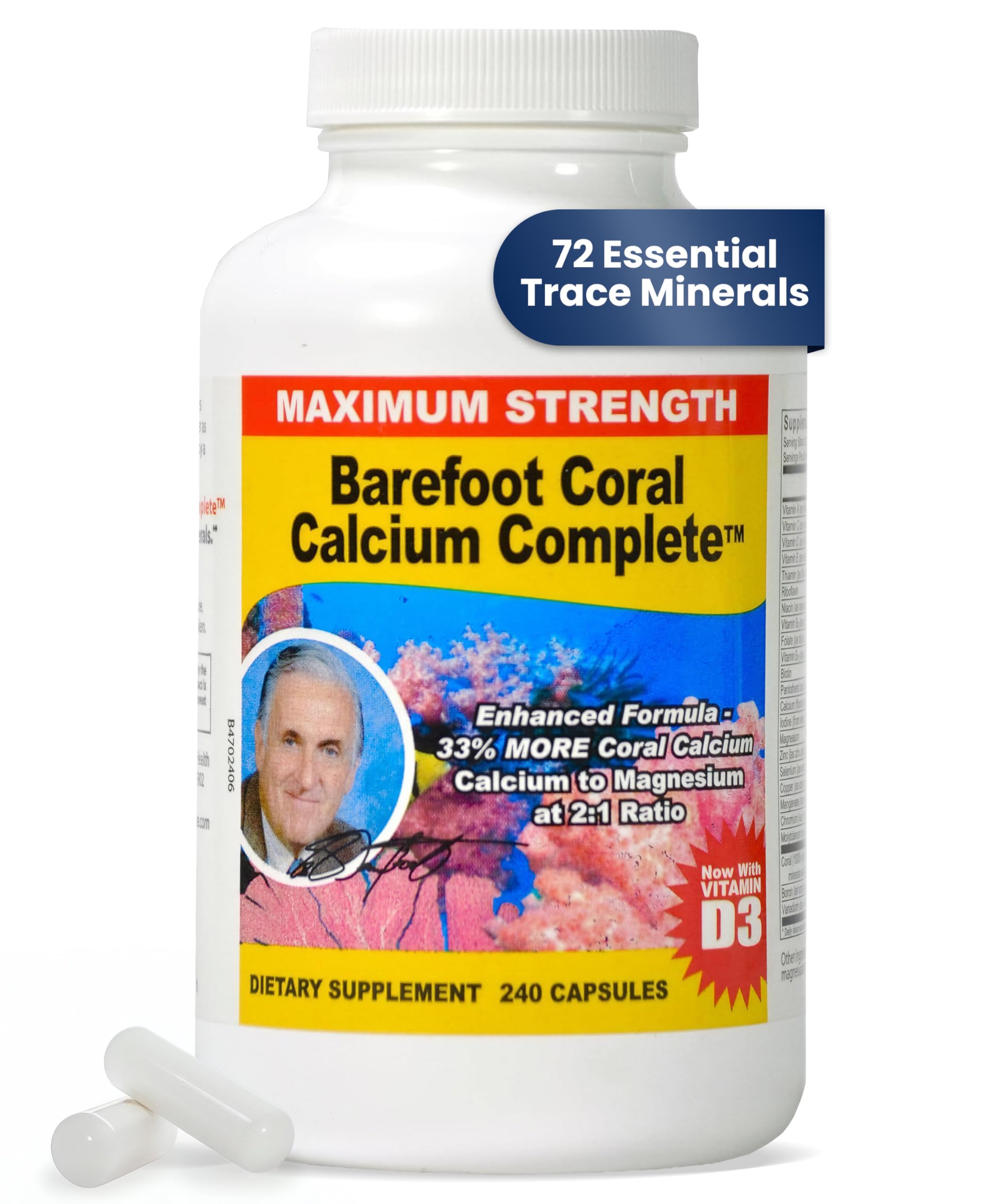 Barefoot Coral Calcium Complete bottle front for easy daily supplementation