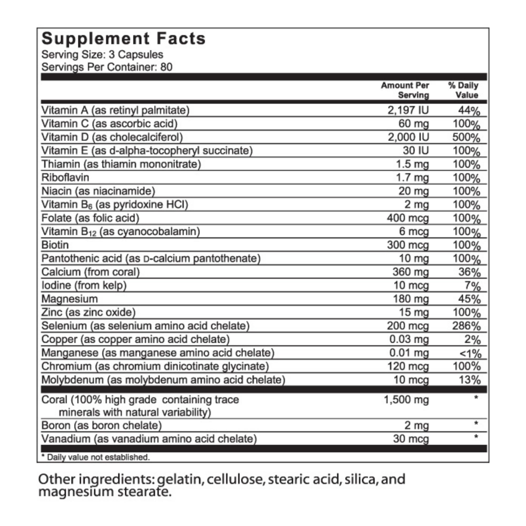 Barefoot Coral Calcium Complete bottle label shows ingredients and 2:1 ratio