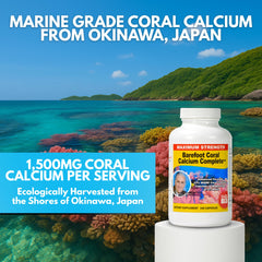Barefoot Coral Calcium Complete capsules viewed to emphasize quality