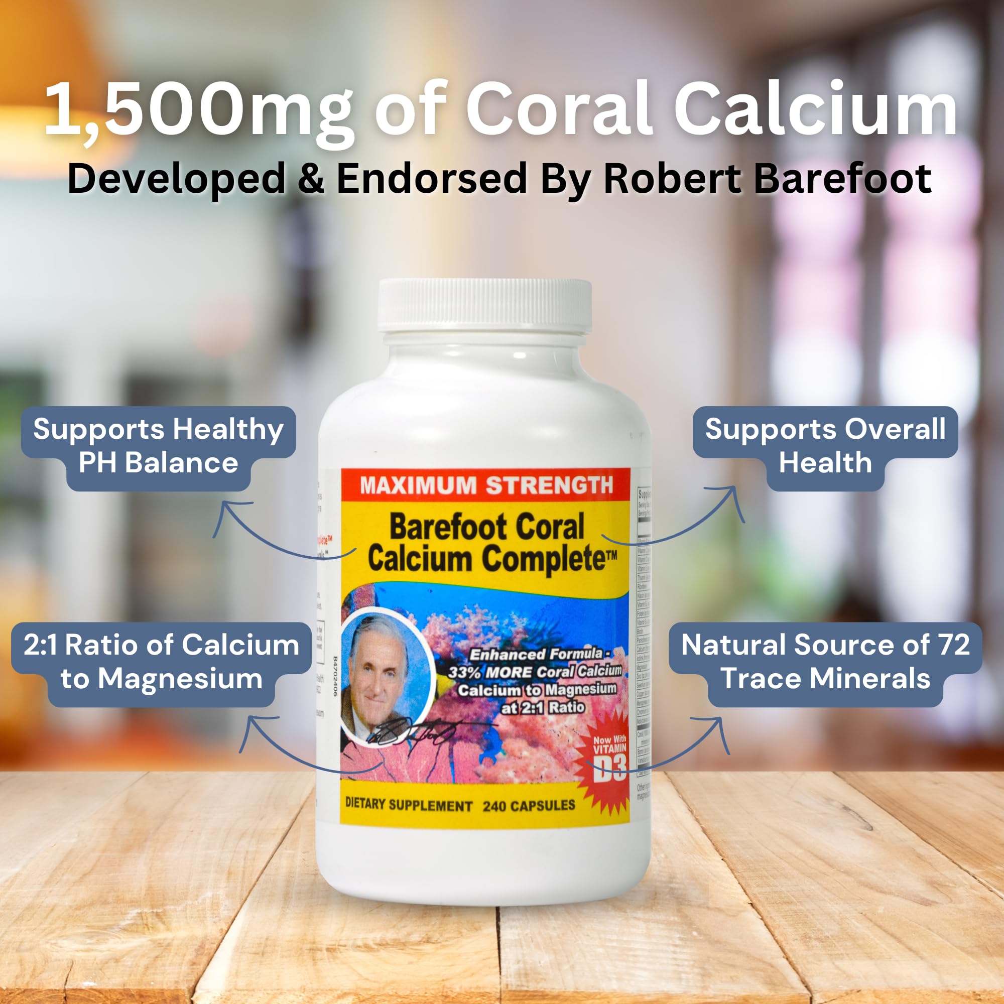 Barefoot Coral Calcium Complete ingredients panel highlights Okinawa calcium