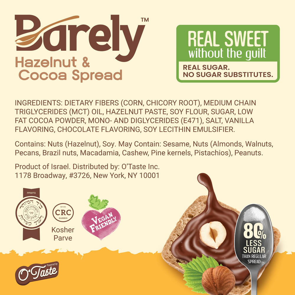 Barely Hazelnut & Cocoa Spread as dessert dip with rich chocolate notes and less sugar