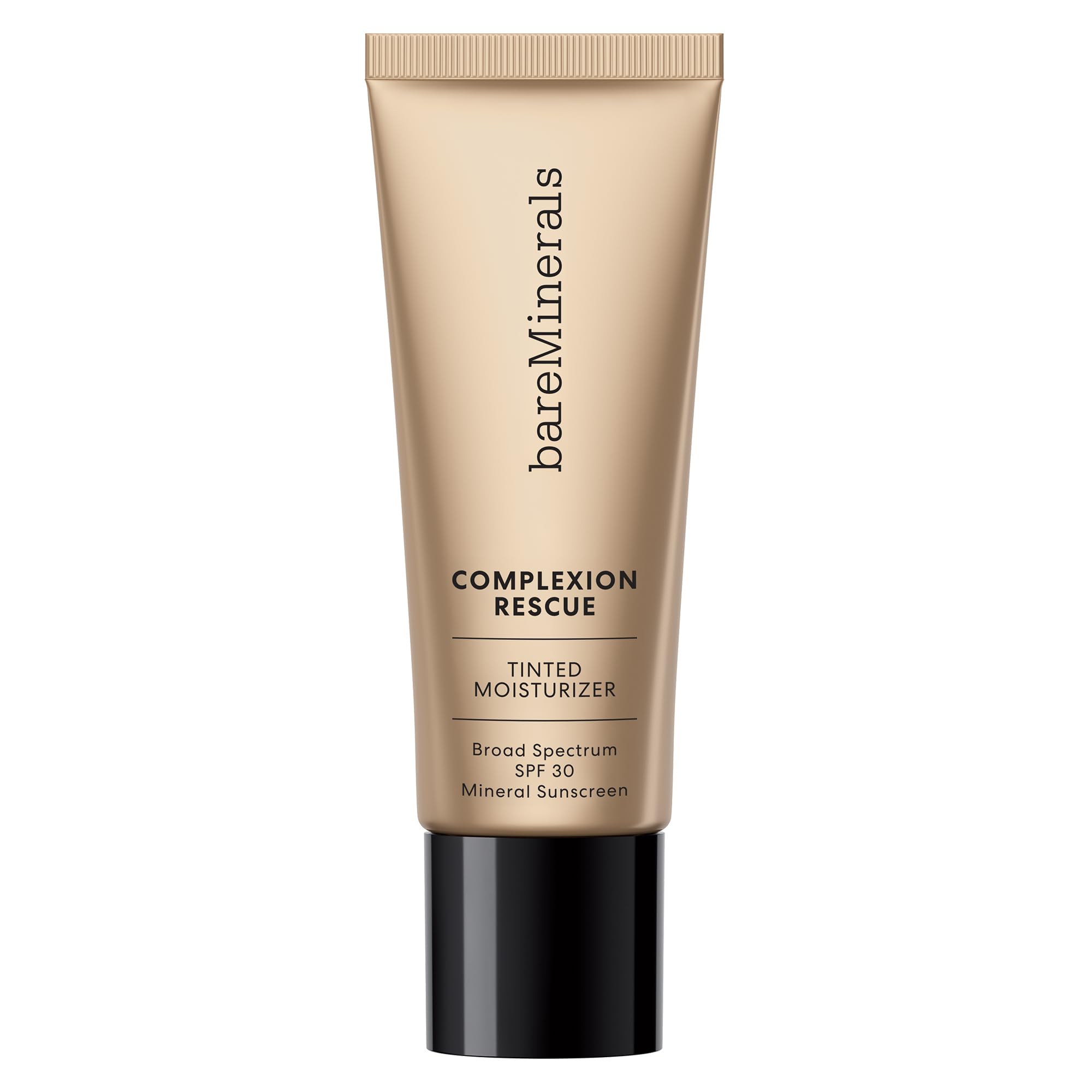 bareMinerals Complexion Rescue bottle close-up showing a dewy finish