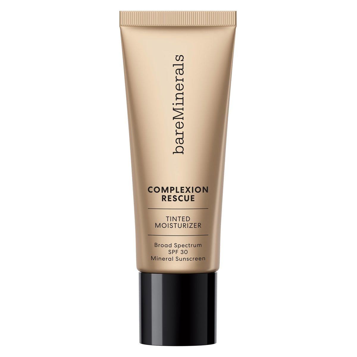 BareMinerals Complexion Rescue cashew tinted moisturizer application delivers hydrating, sheer-to-light coverage.