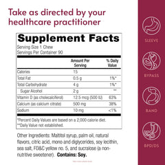 Bariatric Advantage calcium citrate chewy bites on-the-go sugar-free convenience.