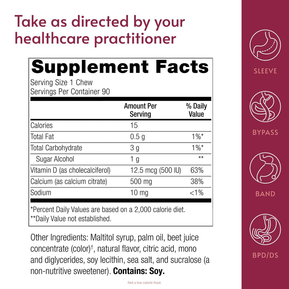 Back view of Bariatric Advantage packaging detailing ingredients and benefits