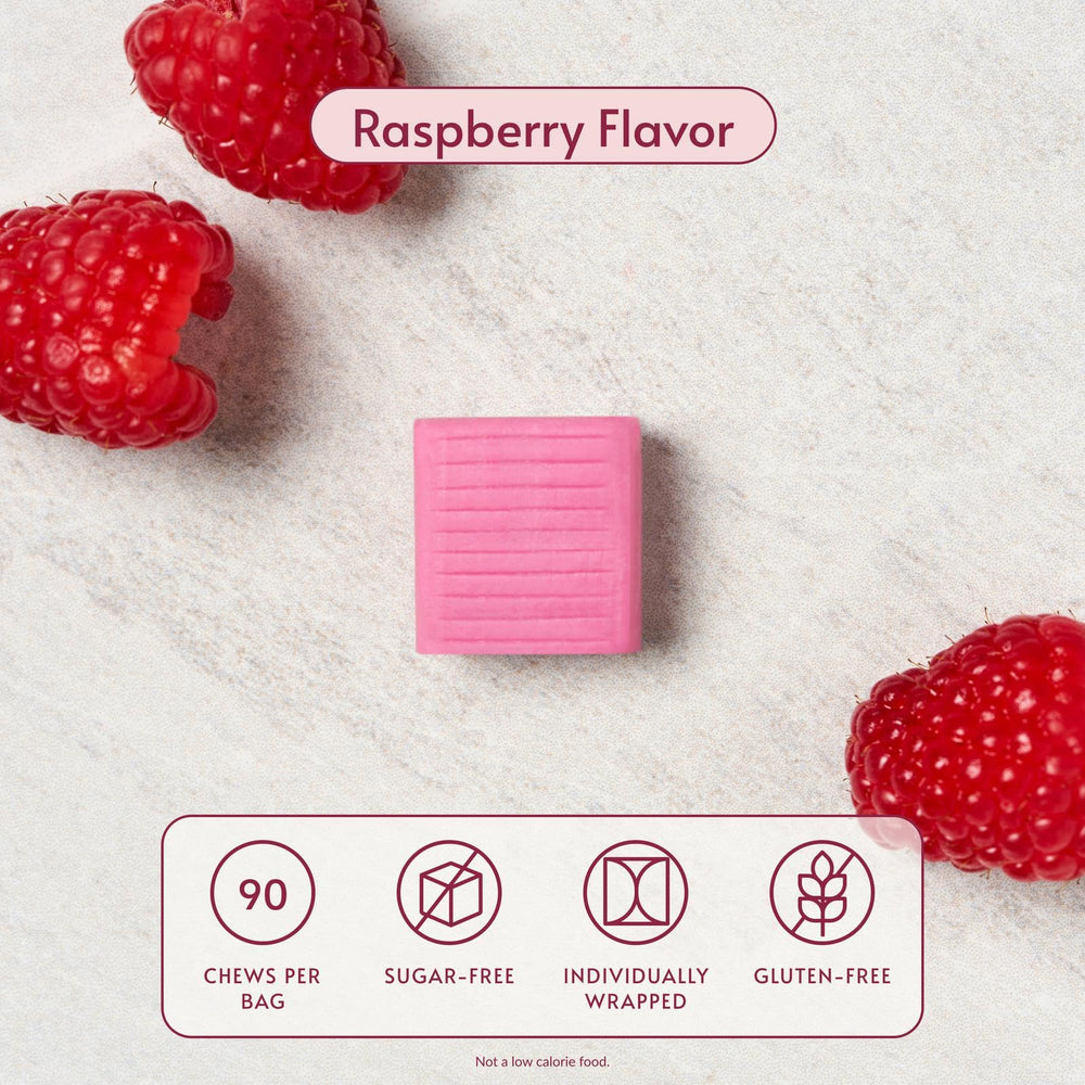 Front view of Bariatric Advantage packaging for Calcium Citrate Chewy Bites raspberry