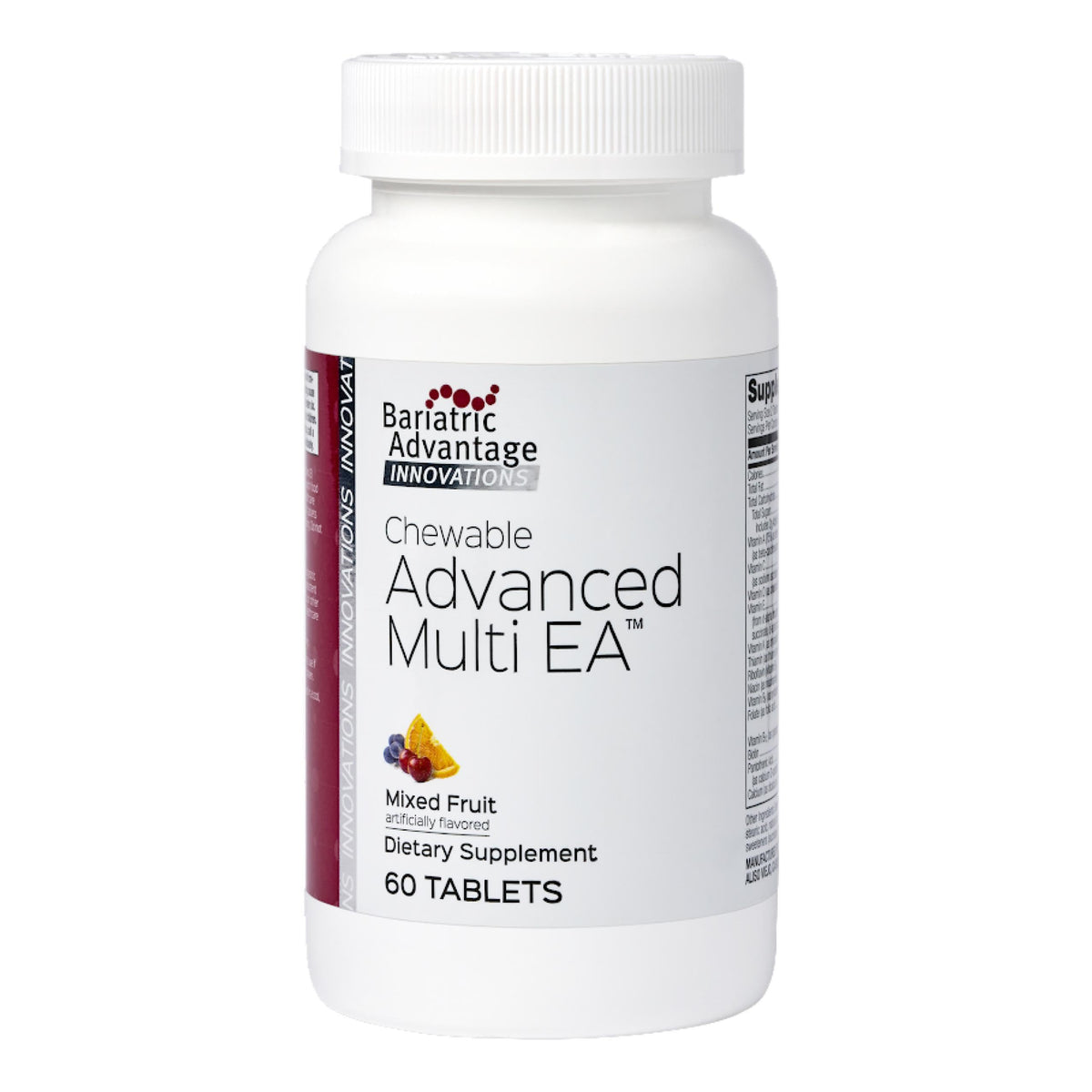 Bariatric Advantage Chewable Multi EA fruit bottle shows convenient daily nutrition for post-surgery routines
