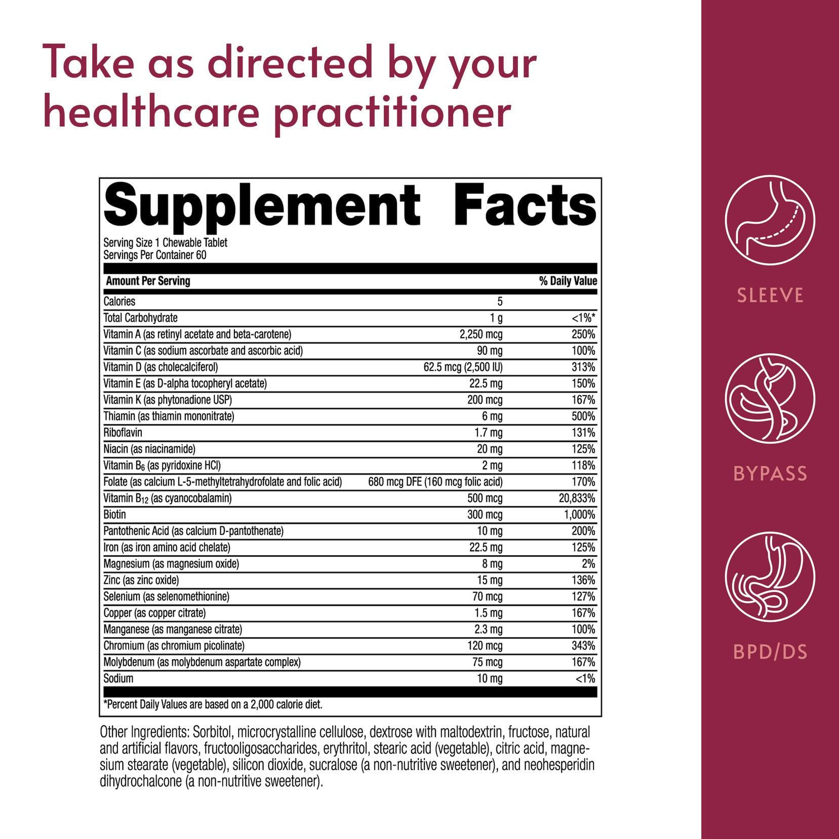Bariatric Advantage trace minerals zinc and selenium support balanced micronutrient intake.