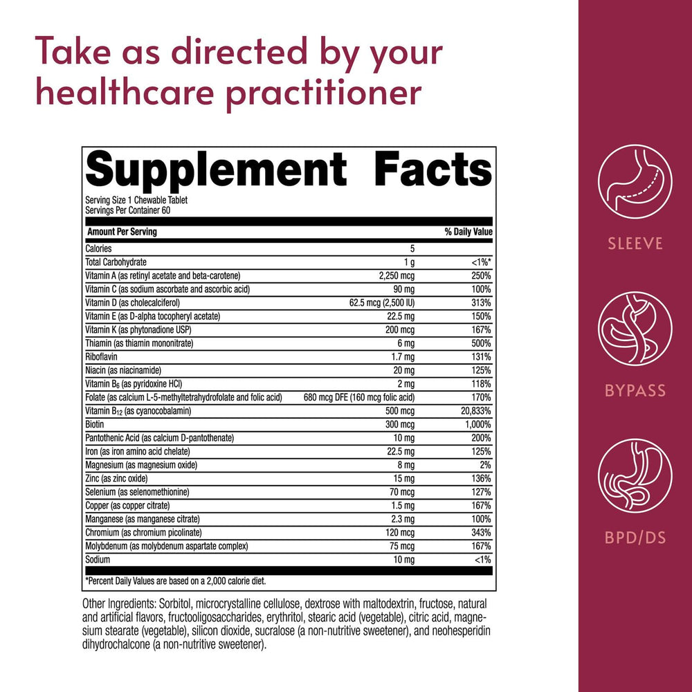 Bariatric Advantage trace minerals zinc and selenium support balanced micronutrient intake.