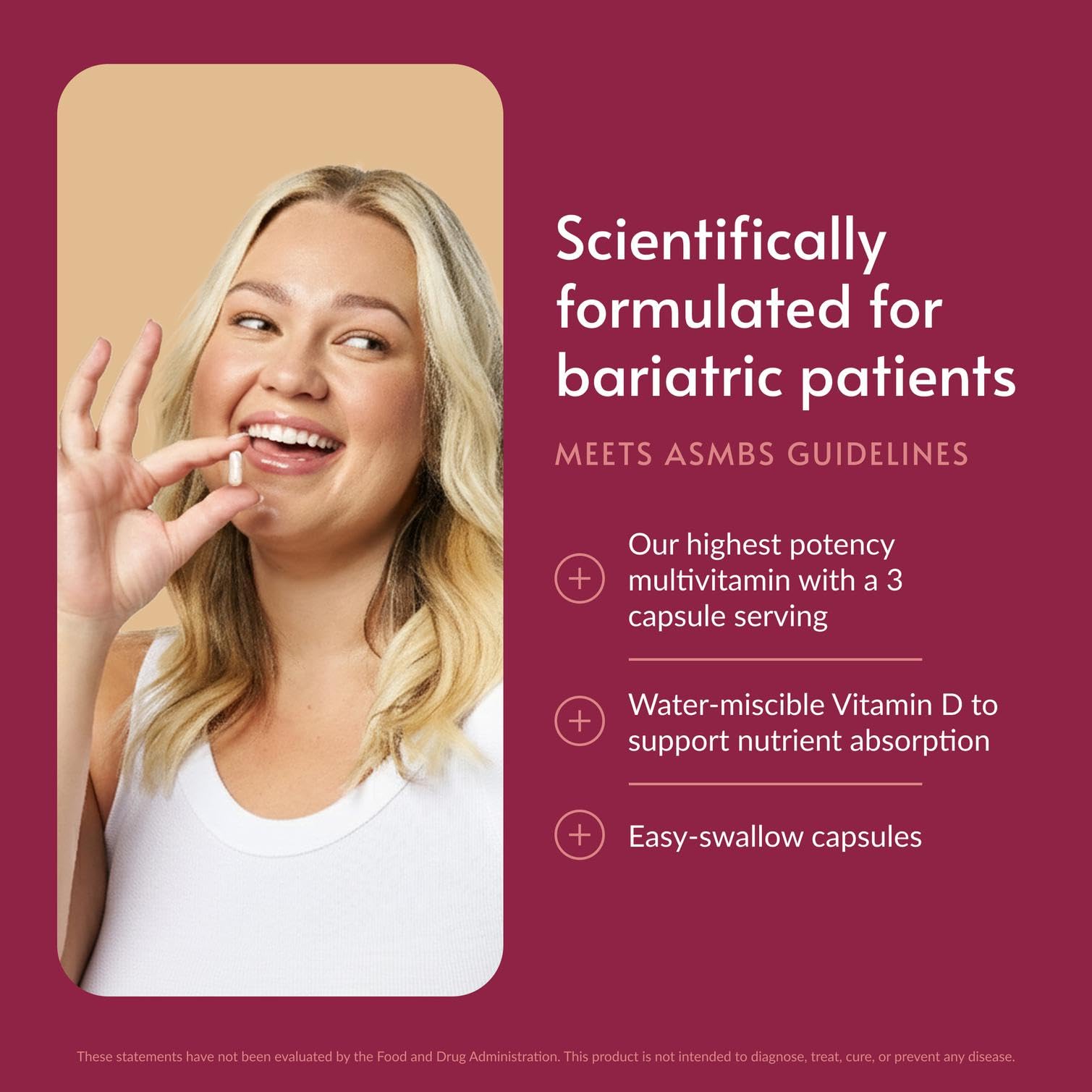 Bariatric Advantage Ultra Multi with Iron capsules close-up for reliable daily nutrition.