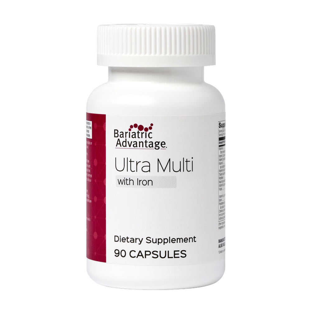 Bariatric Advantage Ultra Multi with Iron capsules front view for post-surgery nutrition support