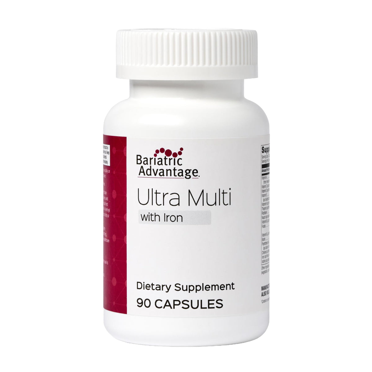 Bariatric Advantage Ultra Multi with Iron capsules front view for post-surgery nutrition support