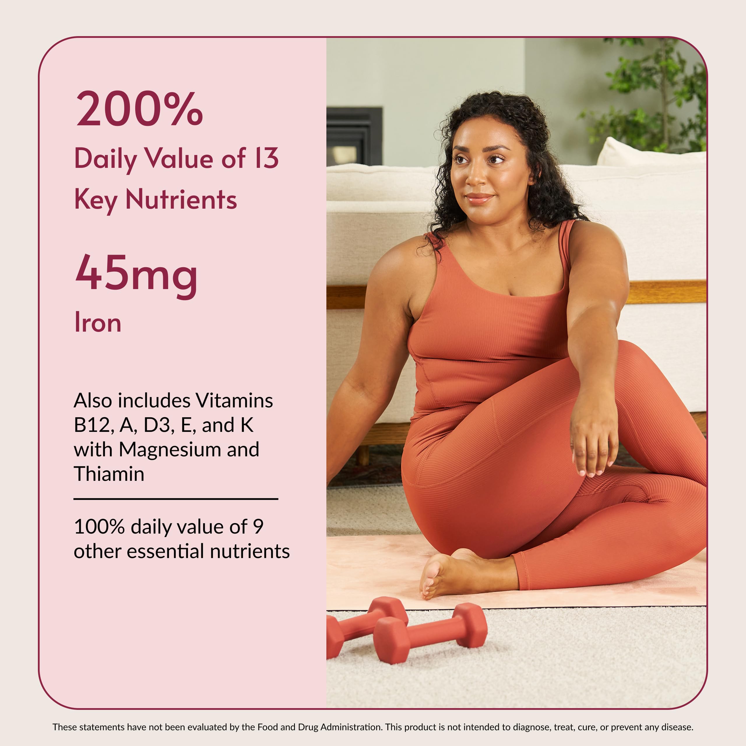 Bariatric Advantage Ultra Multi with Iron ingredients panel detailing key nutrients