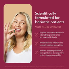 Bariatric Advantage Ultra Solo with Iron capsule closeup highlights compact daily use.