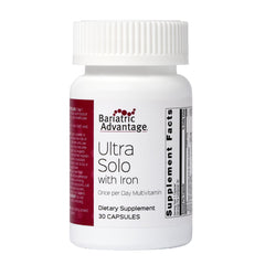 Bariatric Advantage Ultra Solo with Iron bottle for easy daily intake.