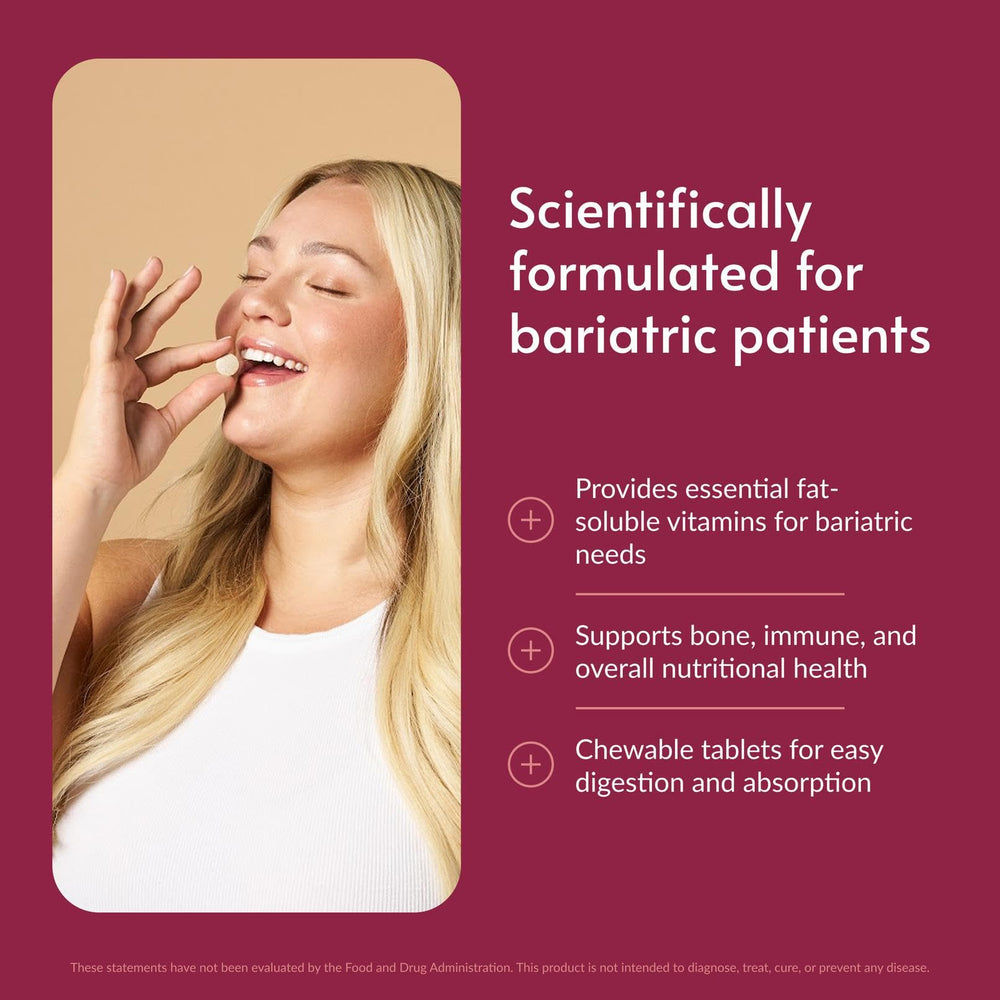 Bariatric Advantage water-miscible D3 chewables aid absorption in a tropical-fruit formula.