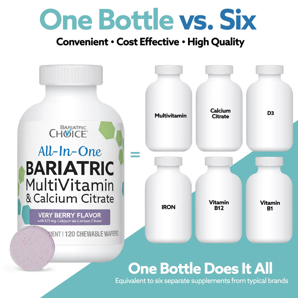 Bariatric Choice fruity very-berry flavor offers a tasty sugar-free chewable.