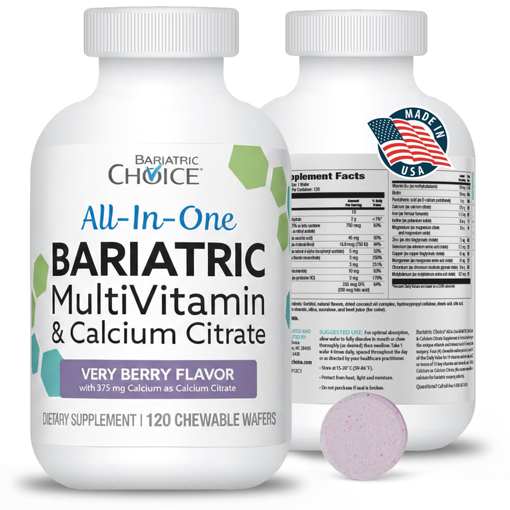Bariatric Choice zero sugar chewables support daily nutrient intake.