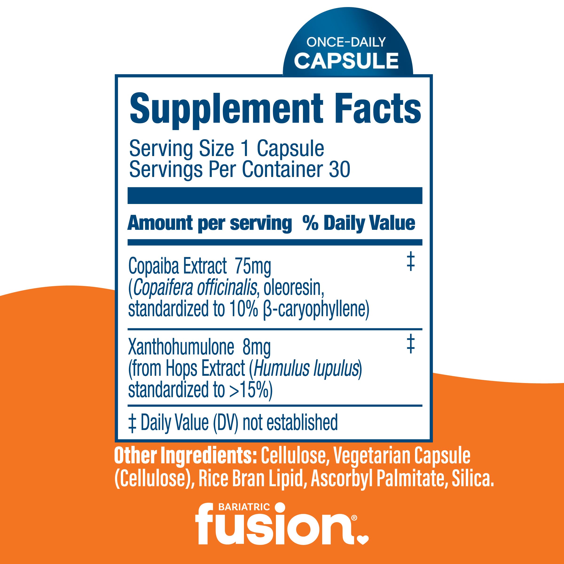 Bariatric Fusion GLP-1 Plus copaiba extract note; natural beta-caryophyllene profile.