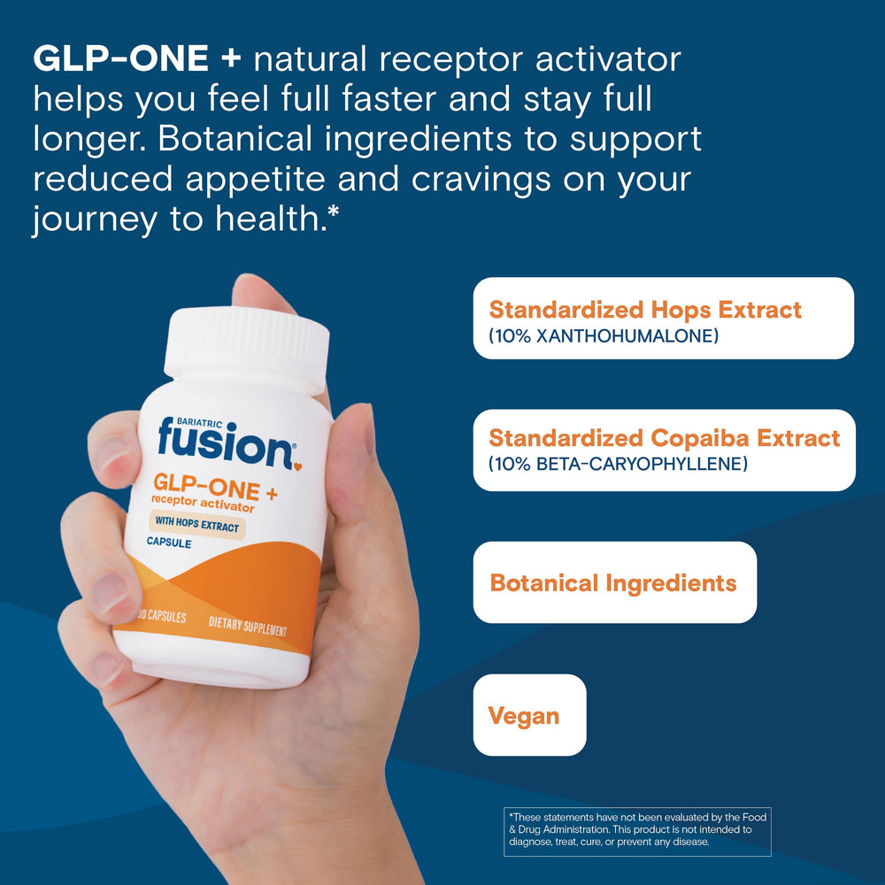 Bariatric Fusion GLP-1 Plus hops extract panel; highlighted 10% hops.