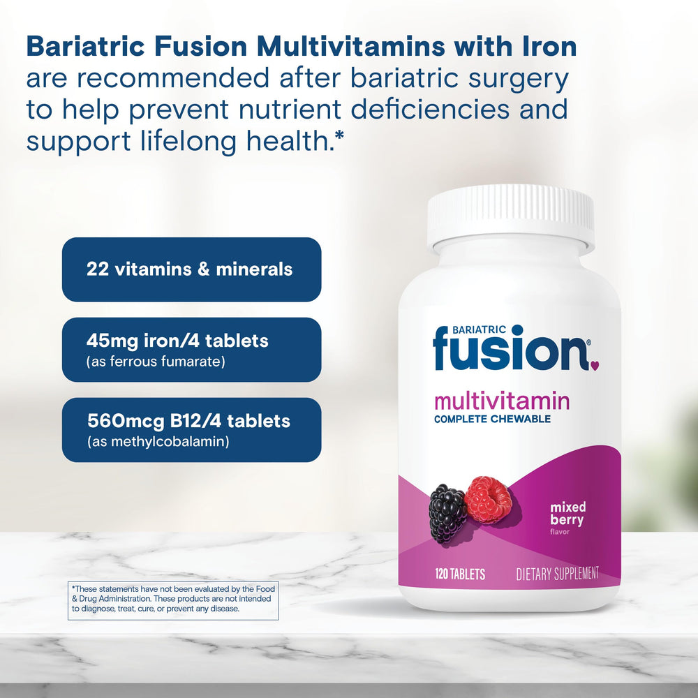 Bariatric Fusion label close-up confirms Made in USA and kosher status.
