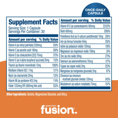 Bariatric Fusion One Per Day bottle back label detail lists ingredients and guidelines.