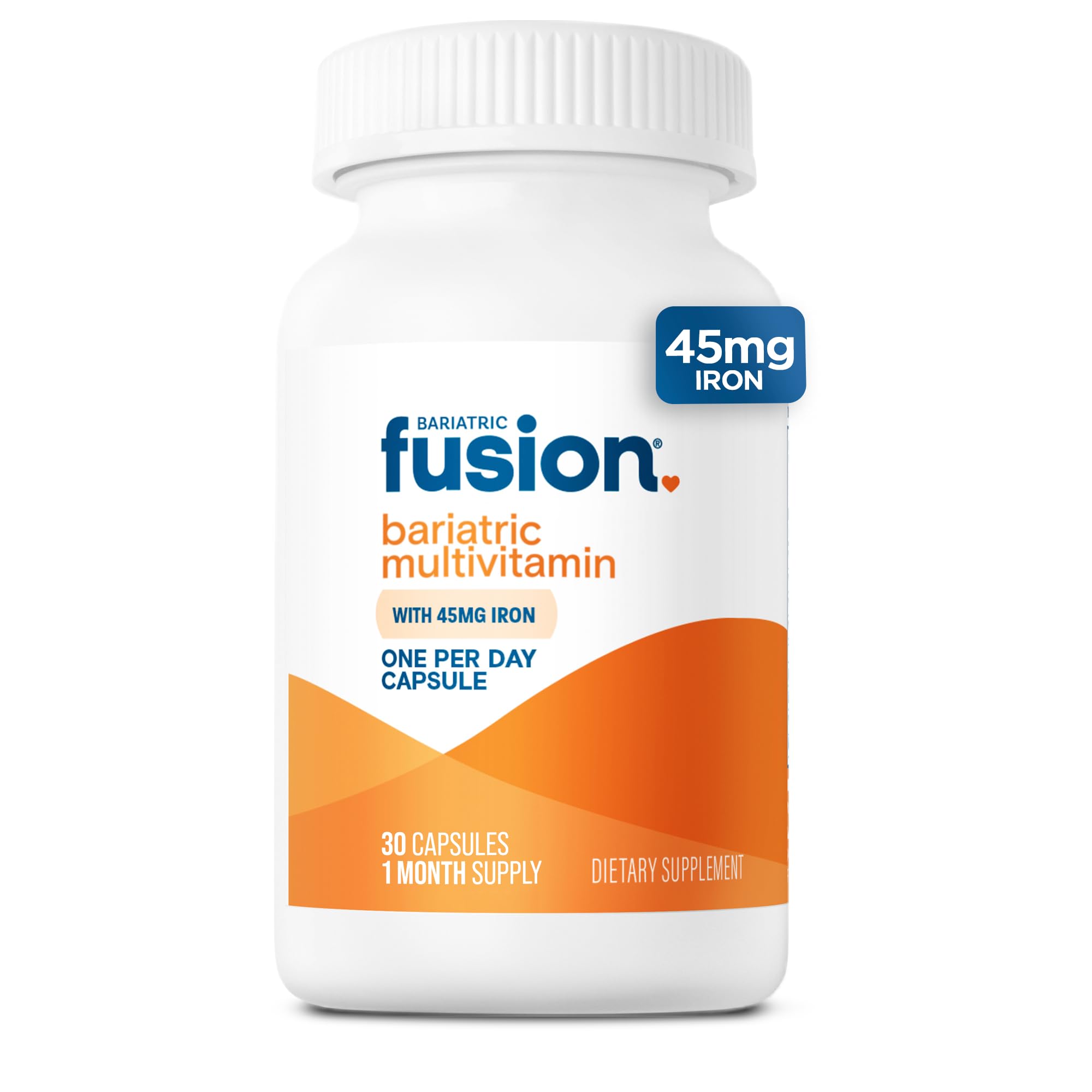 Bariatric Fusion One Per Day bottle cap shows an easy daily post-surgery vitamin option.