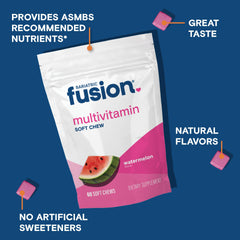 Bariatric Fusion individually wrapped soft chews for on-the-go supplementation after bariatric surgery