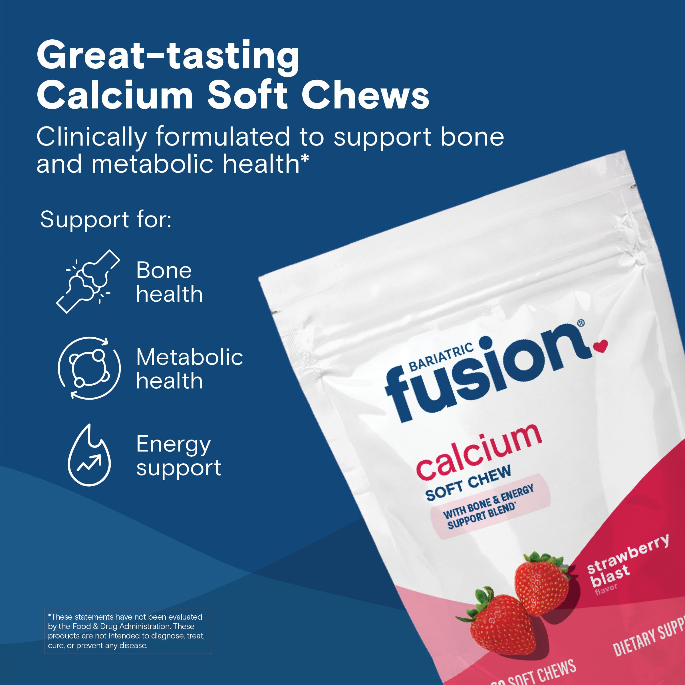 Close-up of strawberry-flavored Bariatric Fusion soft chews on plate.