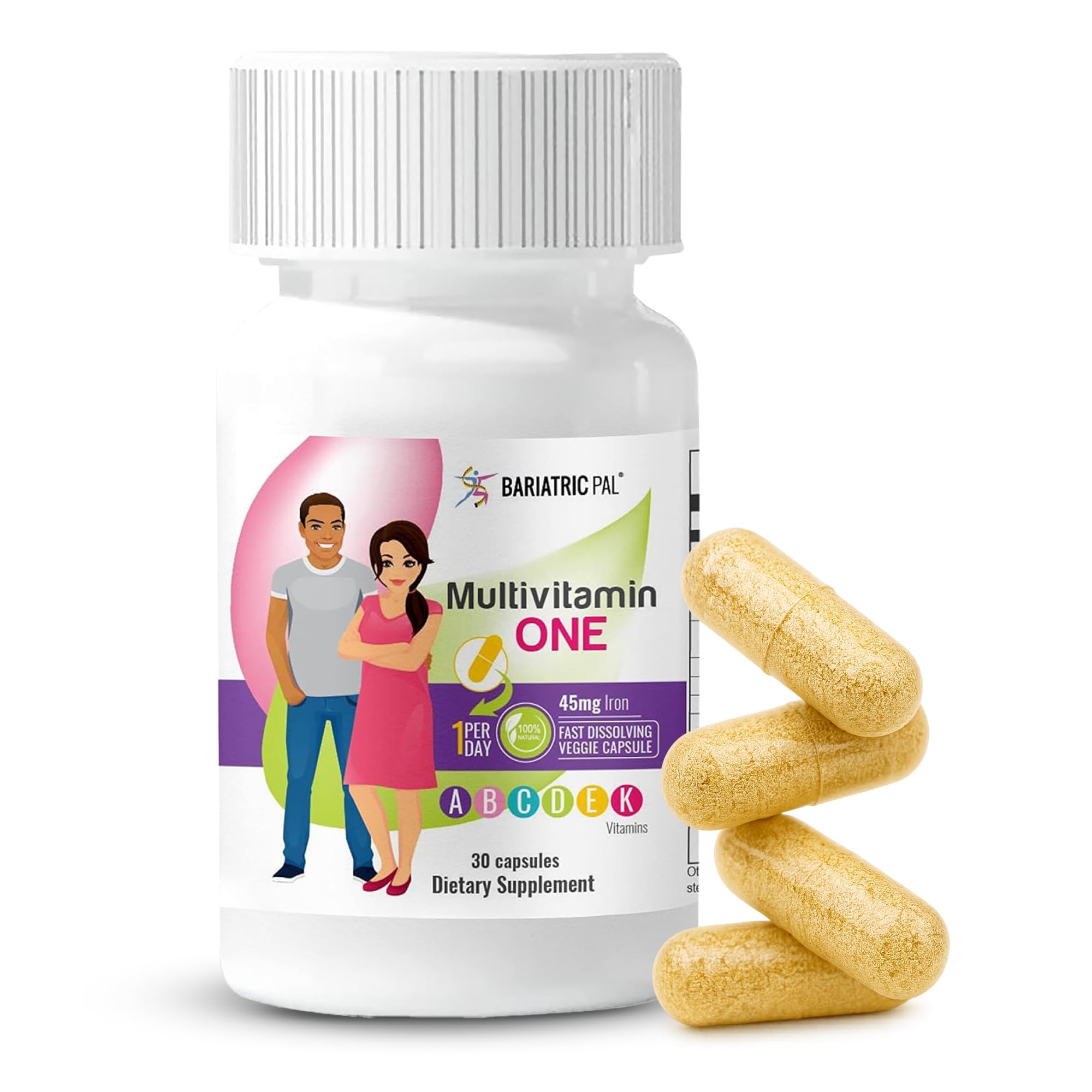 BariatricPal Multivitamin ONE bottle supports post-surgery nutrition.