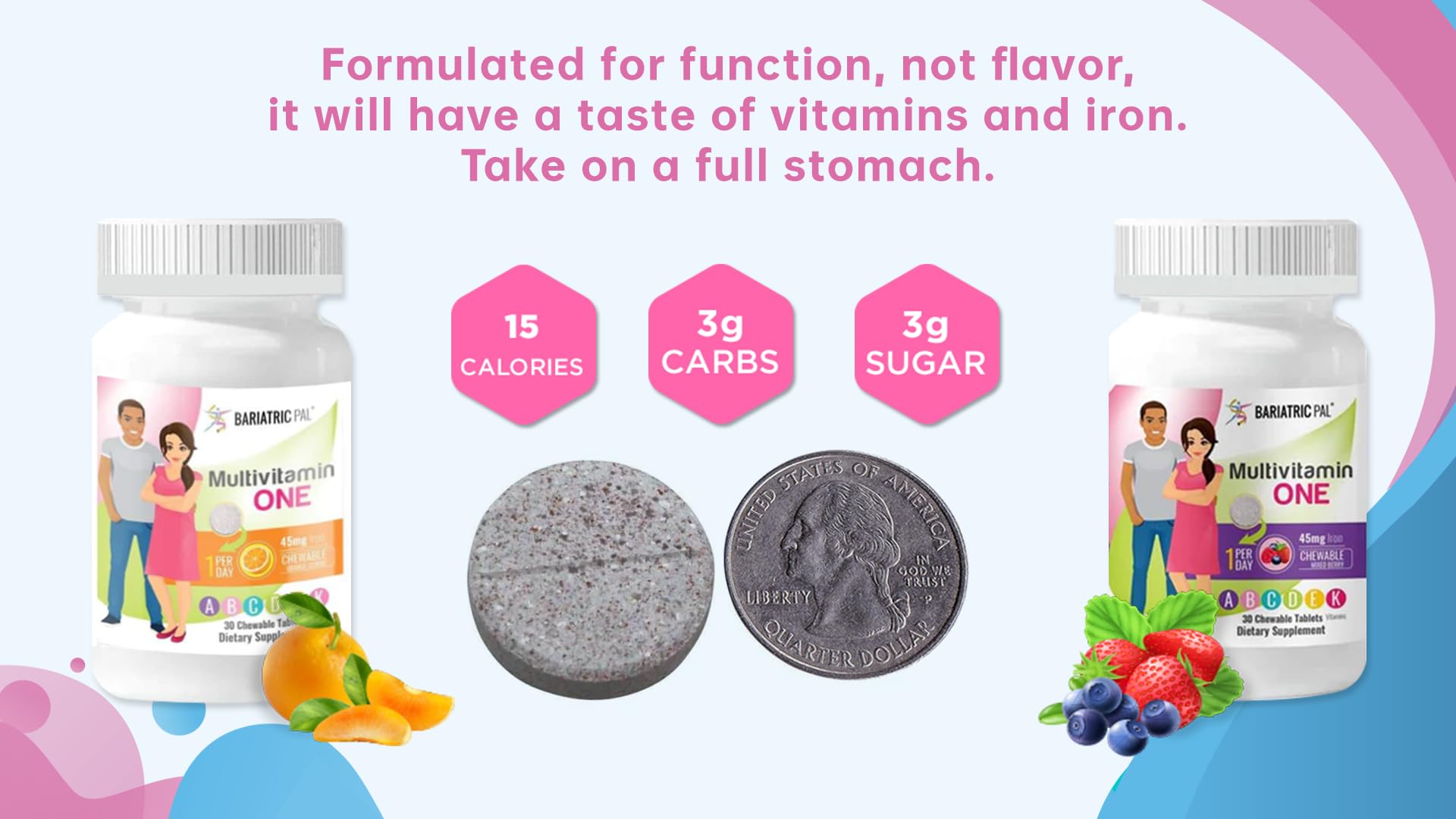 BariatricPal Multivitamin ONE cGMP compliant facility badge near product imagery.