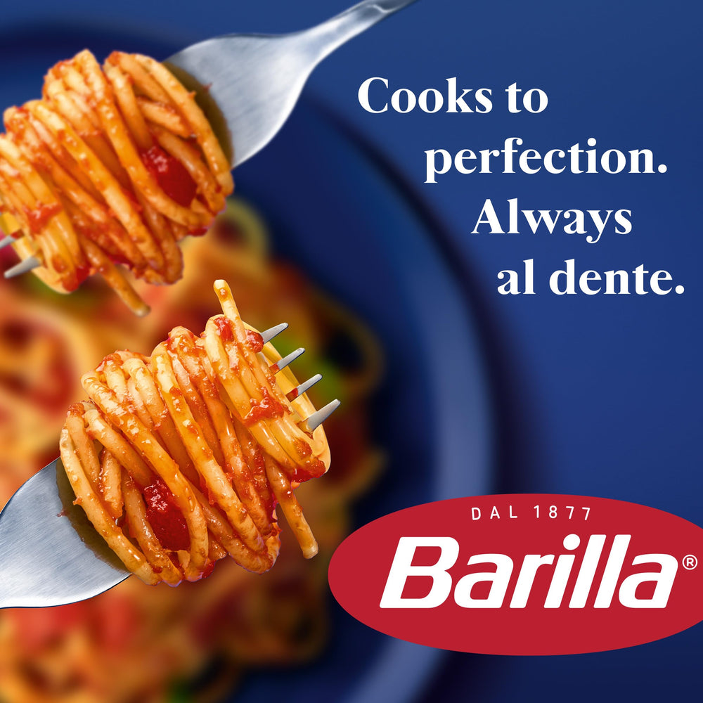 Family dinner with Barilla Elbows at the table.