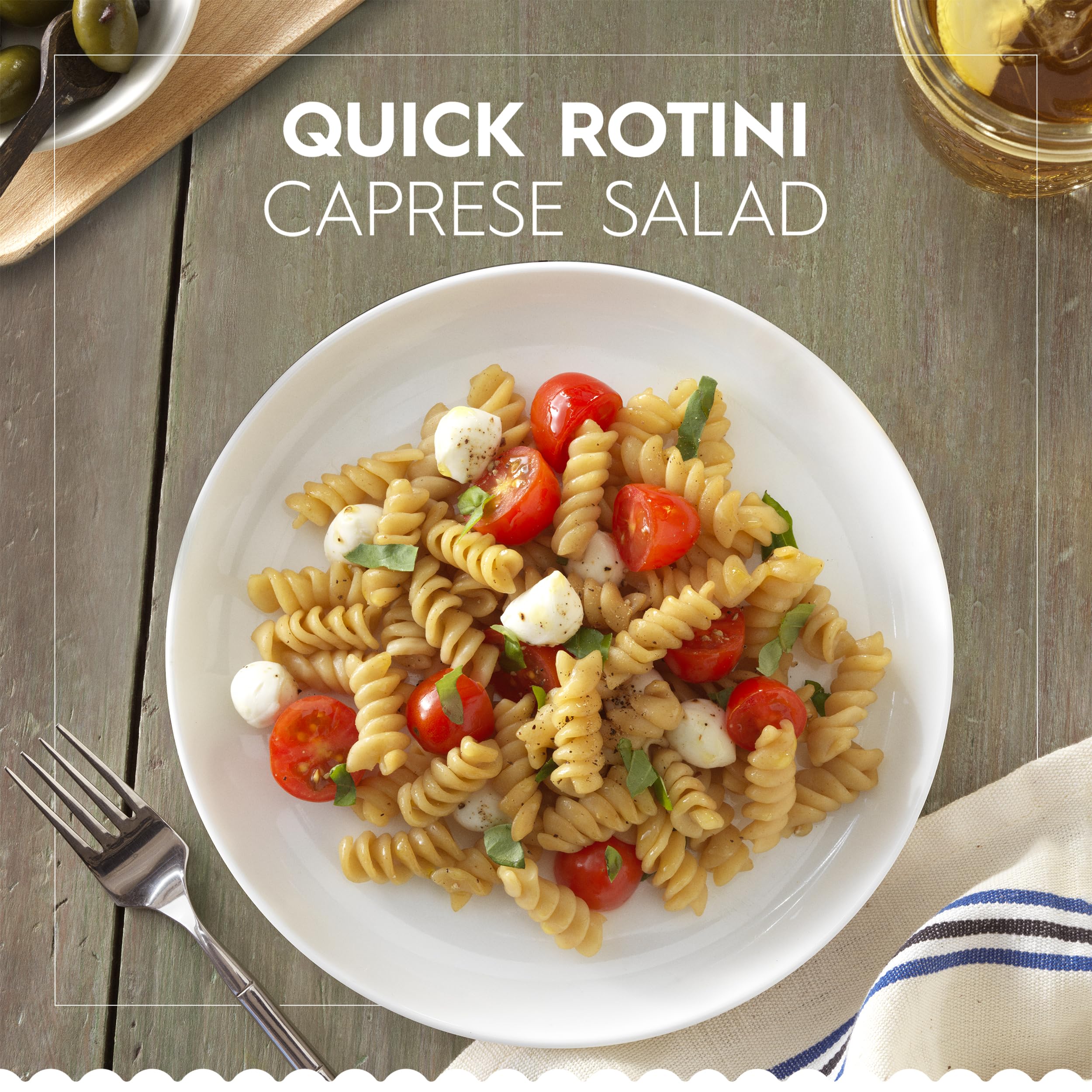 Barilla Ready Pasta dinner setup in a microwave-ready pouch for fast meals.