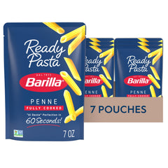 Barilla Ready Pasta penne pouch, convenient fully cooked pasta ready in 60 seconds.