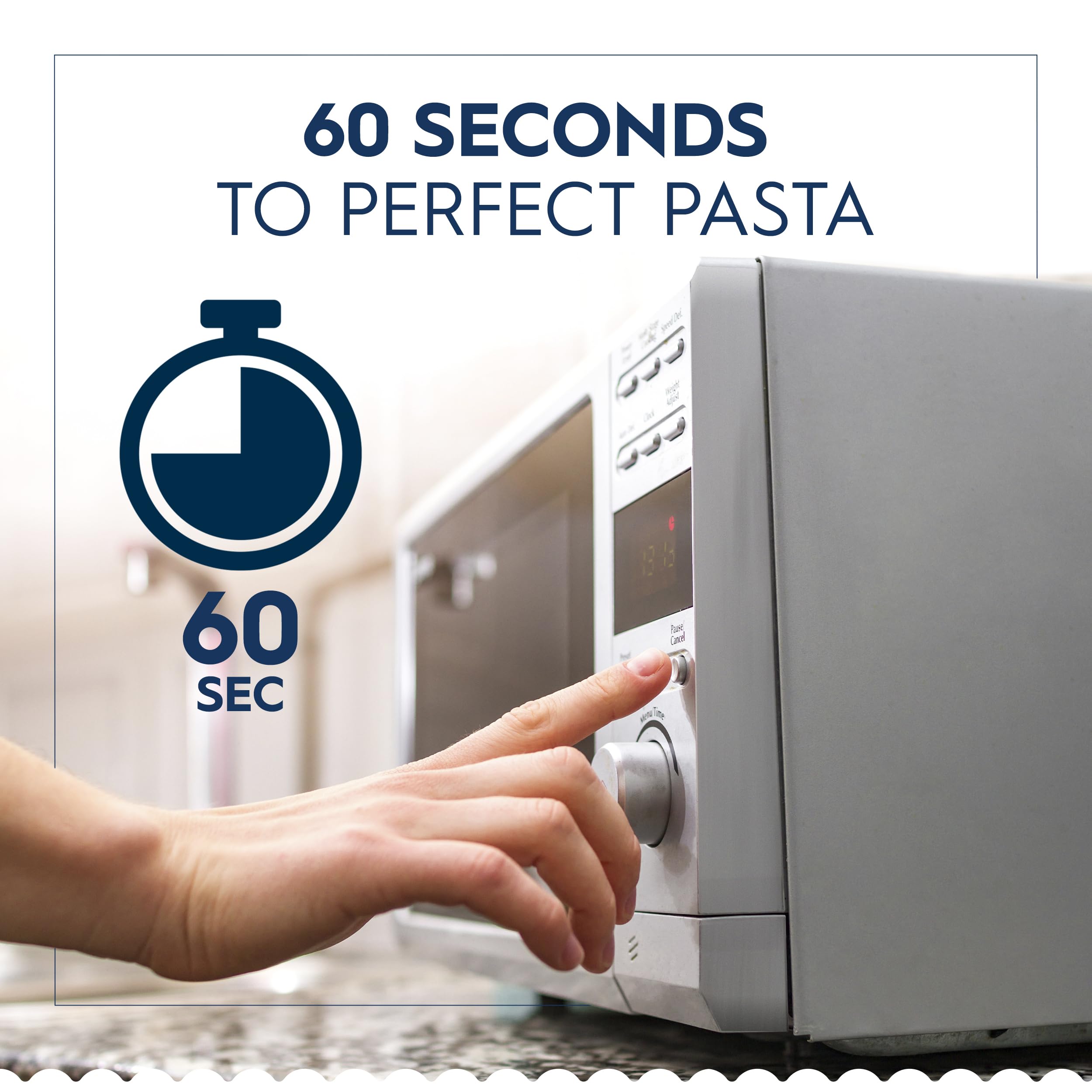 Barilla Ready Pasta penne served with sauce for al dente flavor in minutes.
