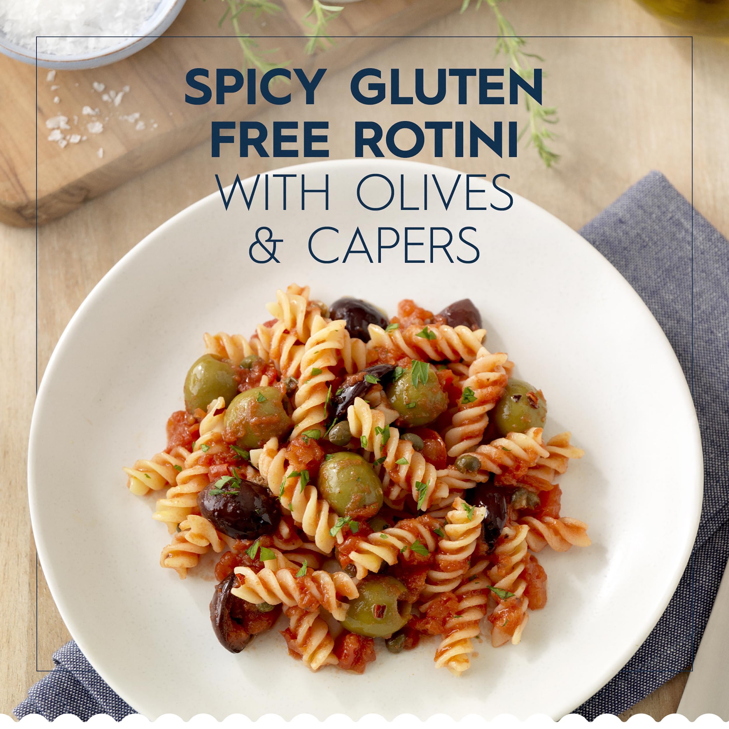 Barilla rotini pasta holding sauce twists demonstrating sauce coverage