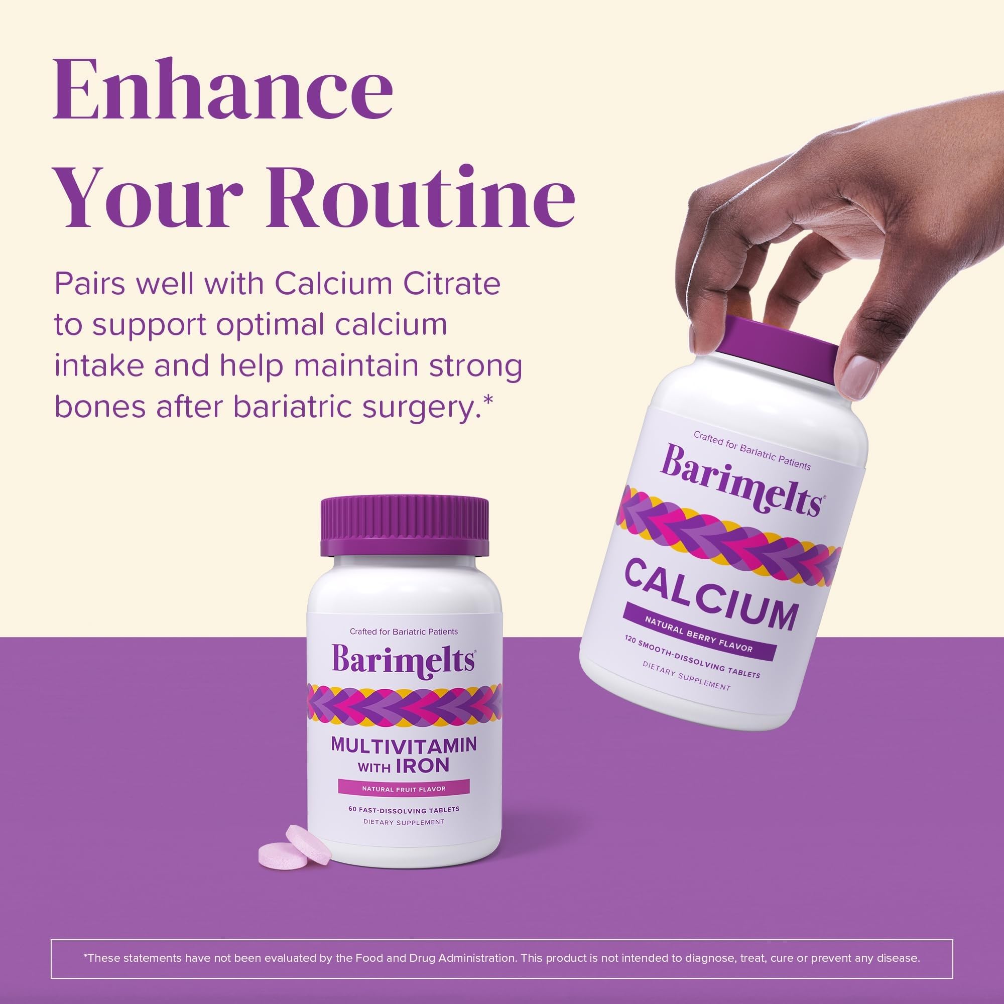 Twenty-one vitamins and minerals in BariMelts formula for post-bariatric wellness