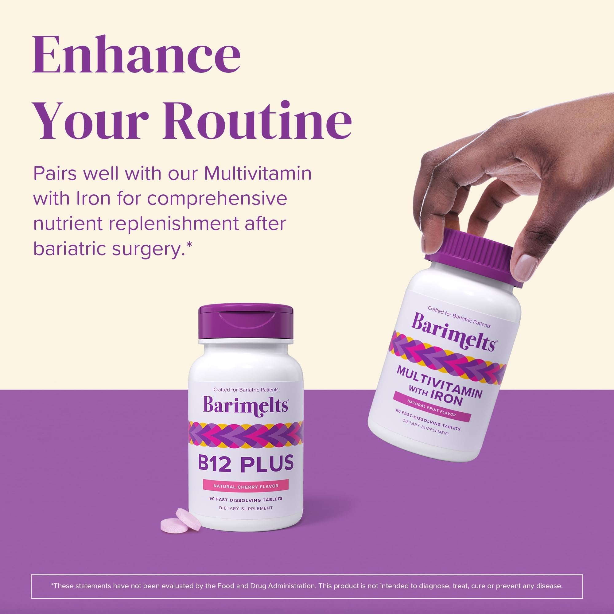 BariMelts B12 Plus three-month supply with convenient daily tablet