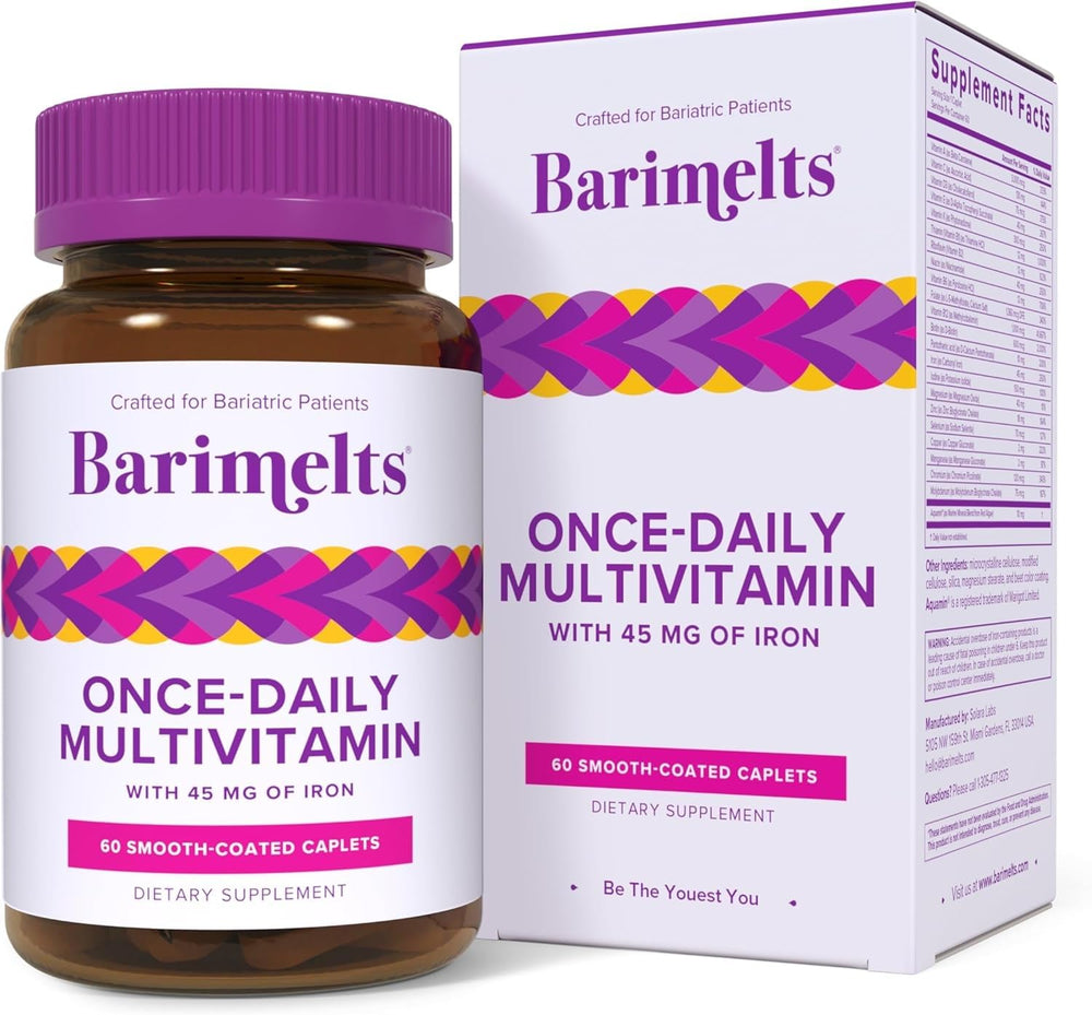BariMelts bottle with smooth caplets for easy daily use.