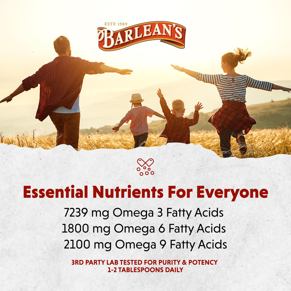 Barlean's flaxseed oil over salad as a tasty, versatile topping.