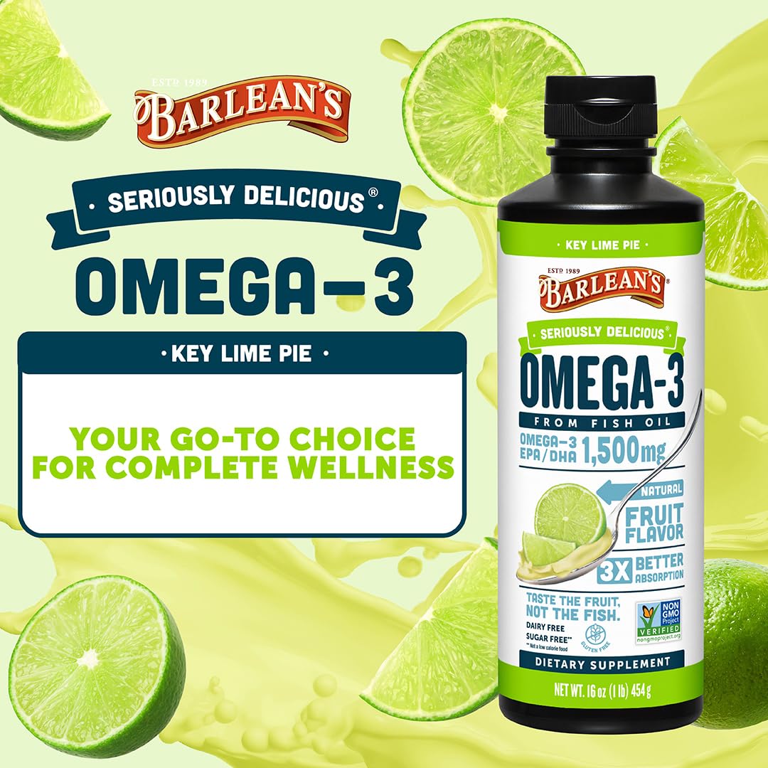 Creamy Barlean's Omega 3 liquid texture ideal for daily consumption