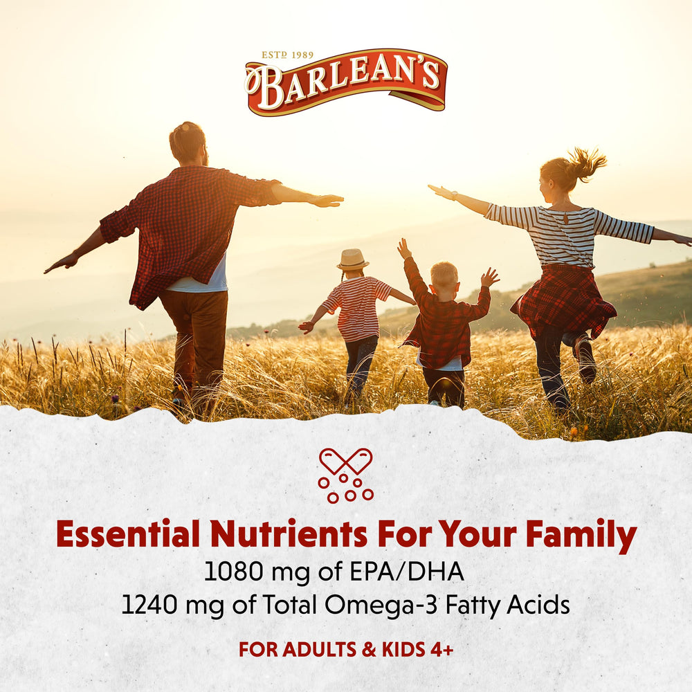 Barlean's USA-made seal on bottle signals trusted quality and heritage.