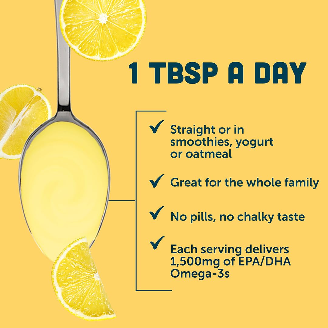 Emulsified Barlean's Omega-3 swirl bottle, illustrating the creamy process.