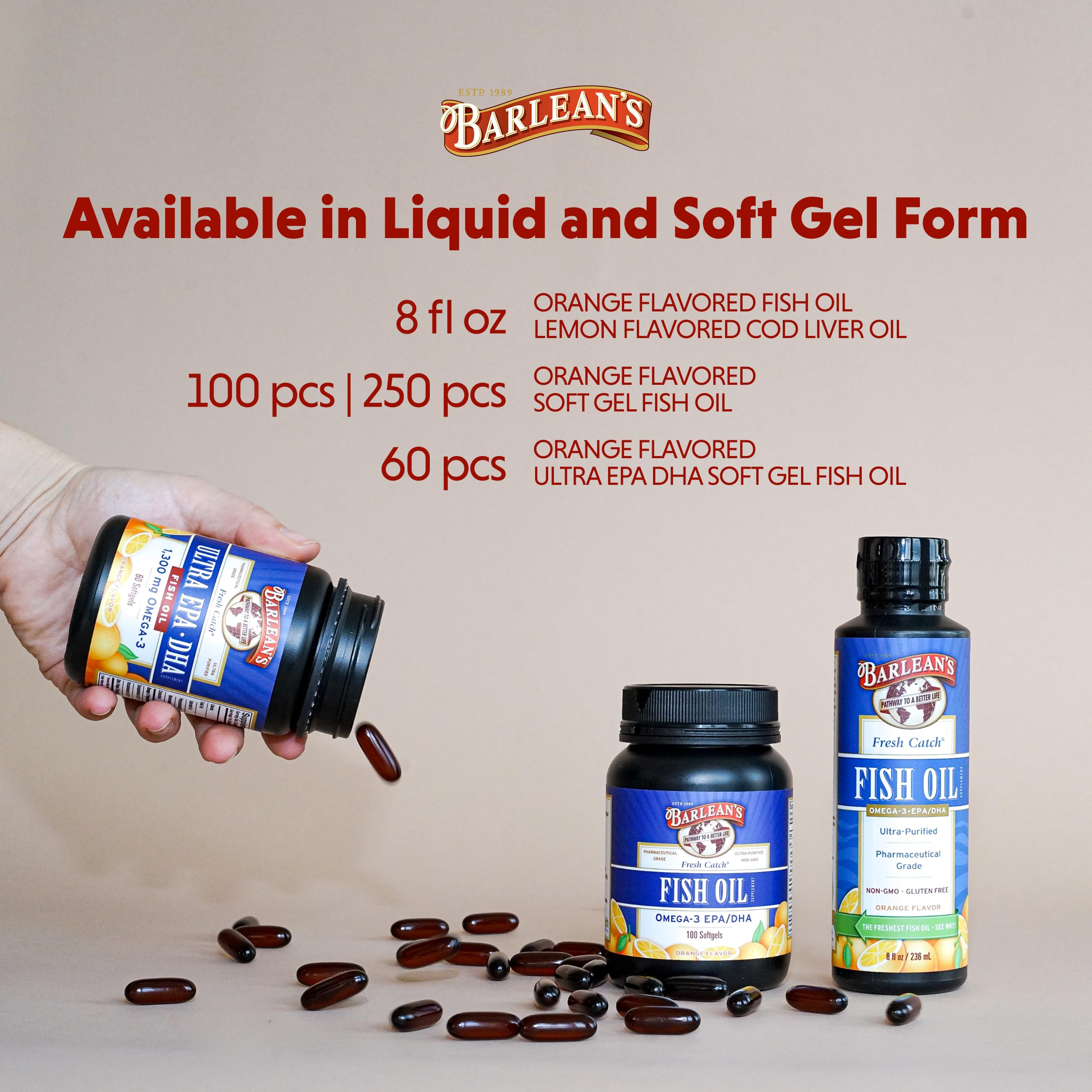 Barlean's orange-flavored softgels offer a palatable daily omega-3 option.