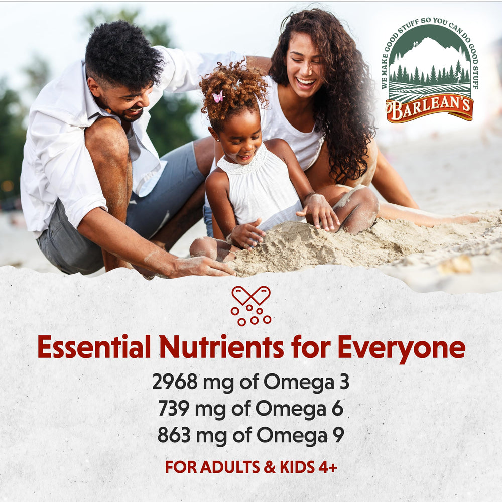 Barlean's flaxseed oil added to a smoothie for a creamy boost