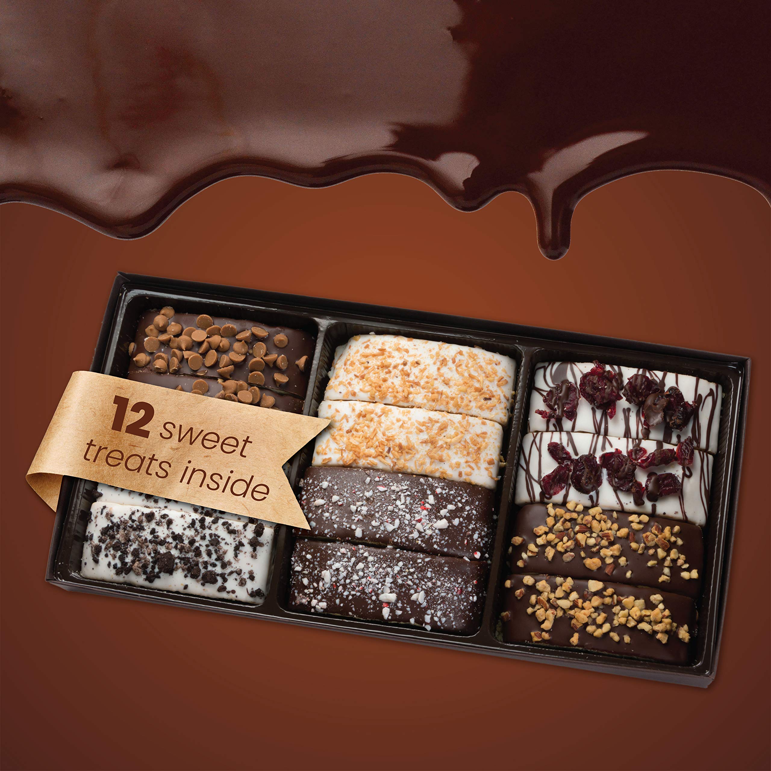 Barnetts Easter 12 dark chocolate dipped cookies with rich cocoa appeal.