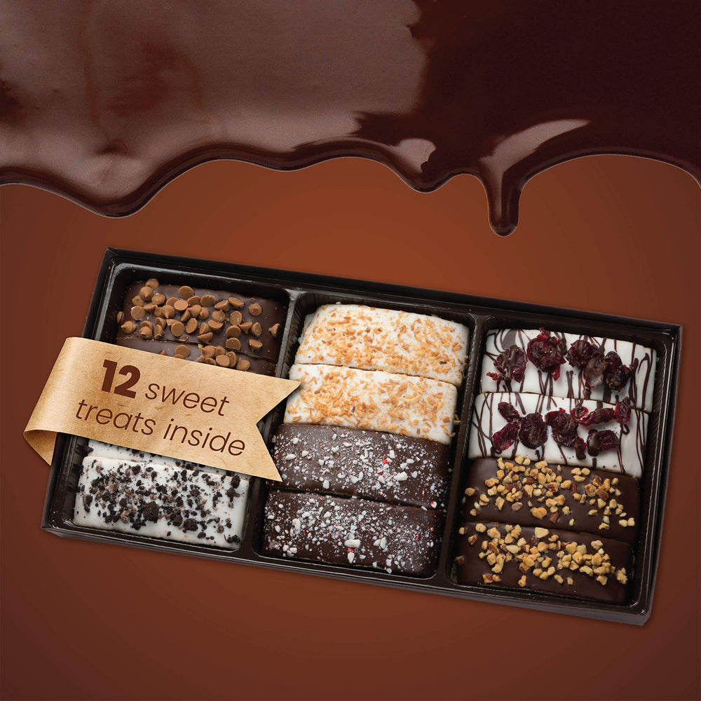 Barnetts Easter 12 dark chocolate dipped cookies with rich cocoa appeal.
