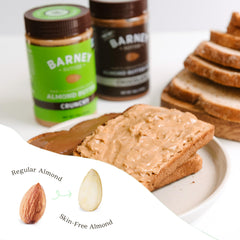 Barney Butter no-stir design for quick, mess-free spreading.